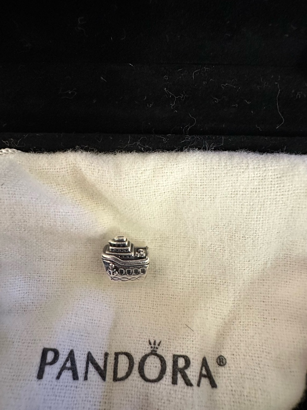 Pandora Silver Ship Charm with Nautical Detail